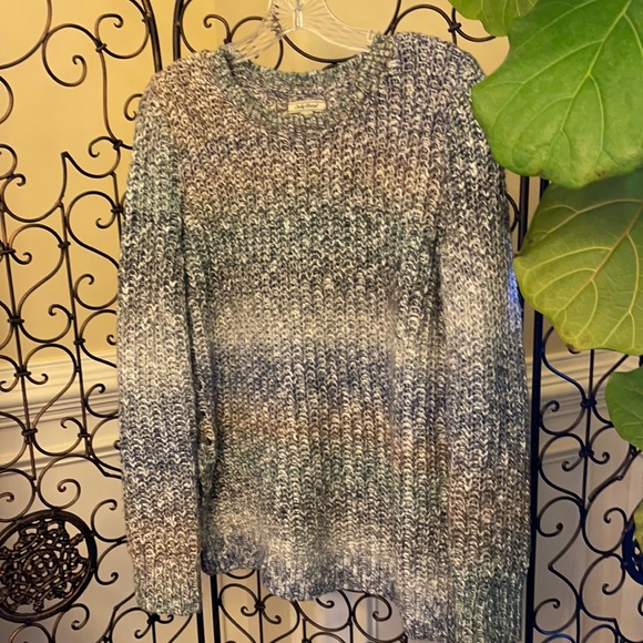 Lucky Brand Sweater. Shades of blue, brown and grey. Beautifully blended pattern - Picture 1 of 5